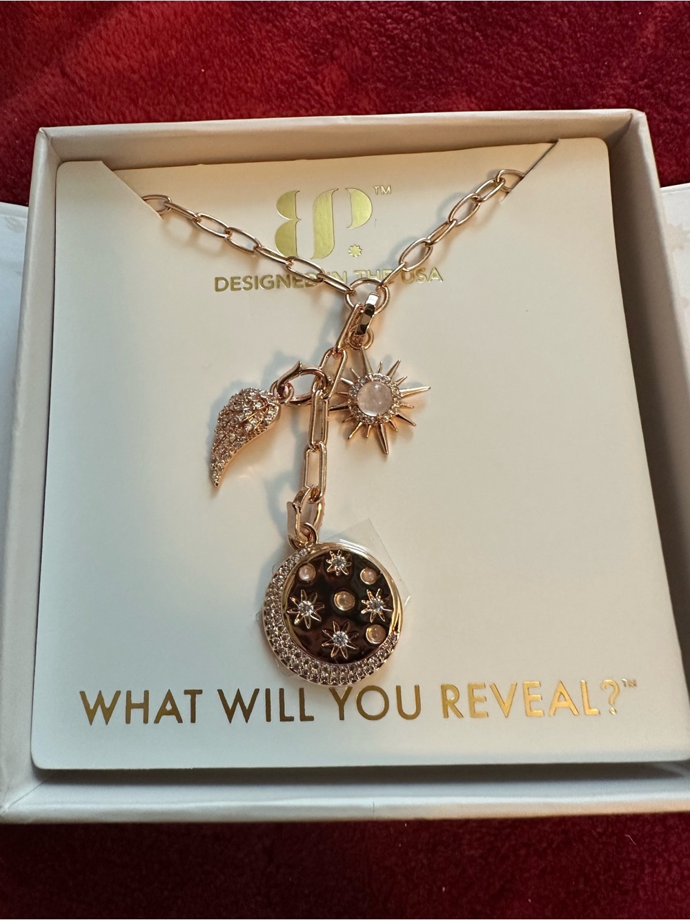Rose Gold-Tone Sun & Charm Multi-Pendant Necklace - Gold